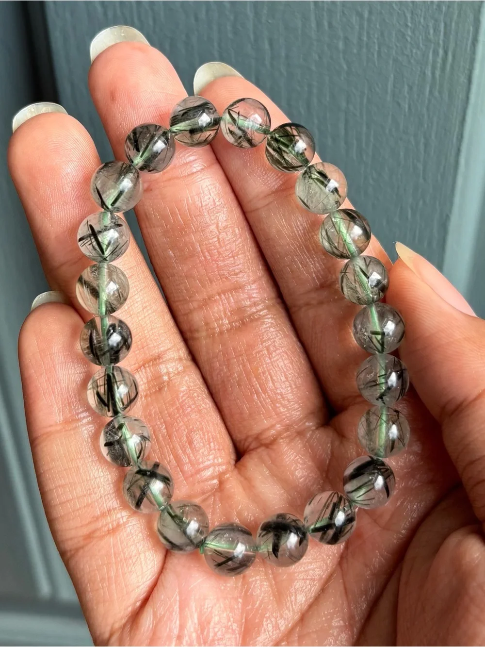 HQ Green Rutile in Quartz Crystal Bracelet